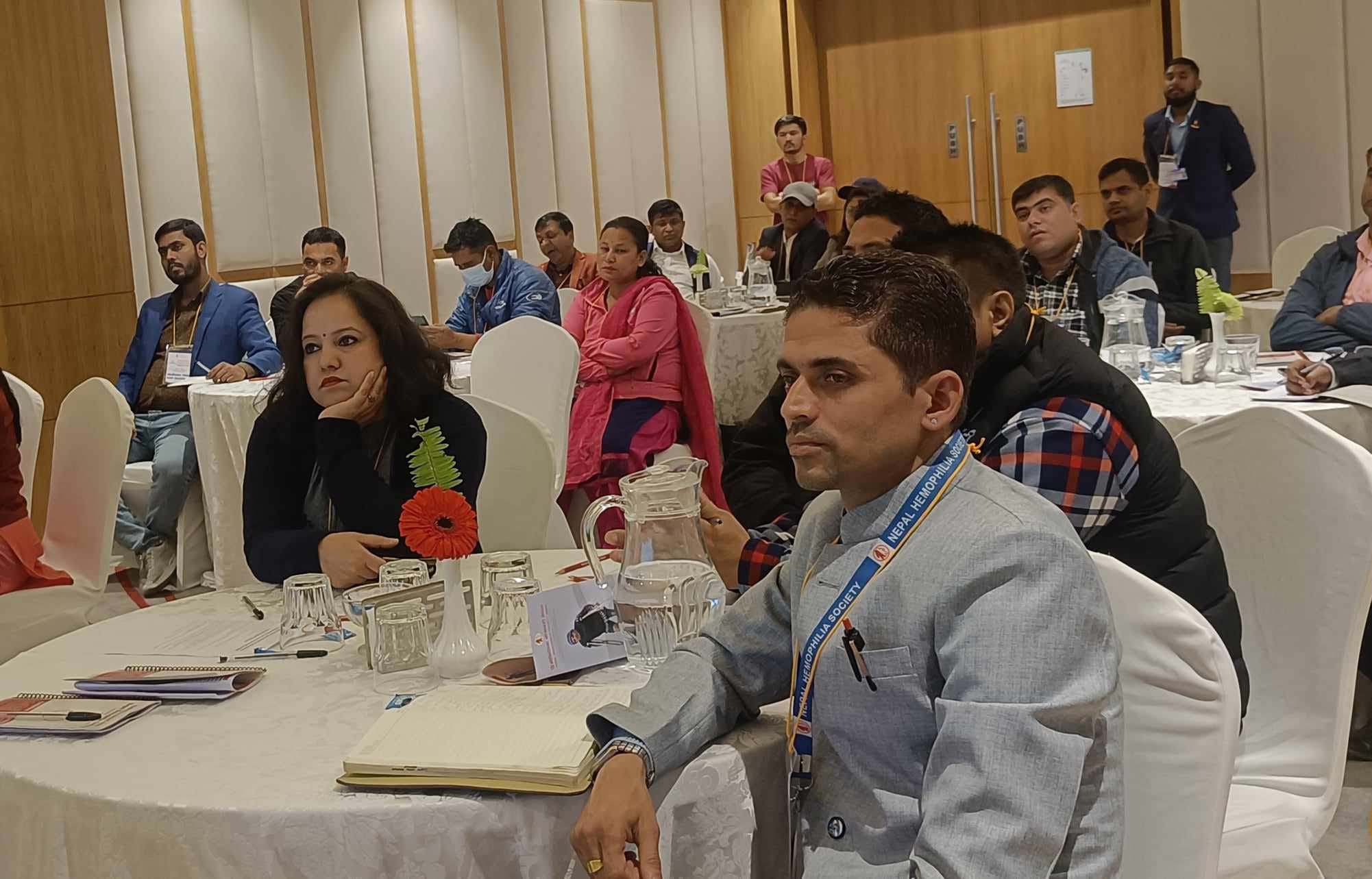 Nepal Hemophilia Society members at a meeting in Kathmandu